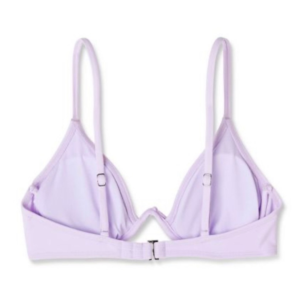 WILD FABLE BIKINI TOP WOMENS LILAC PURPLE UNDERWIRE FRONT TIE DETAIL NWT - Picture 2 of 8